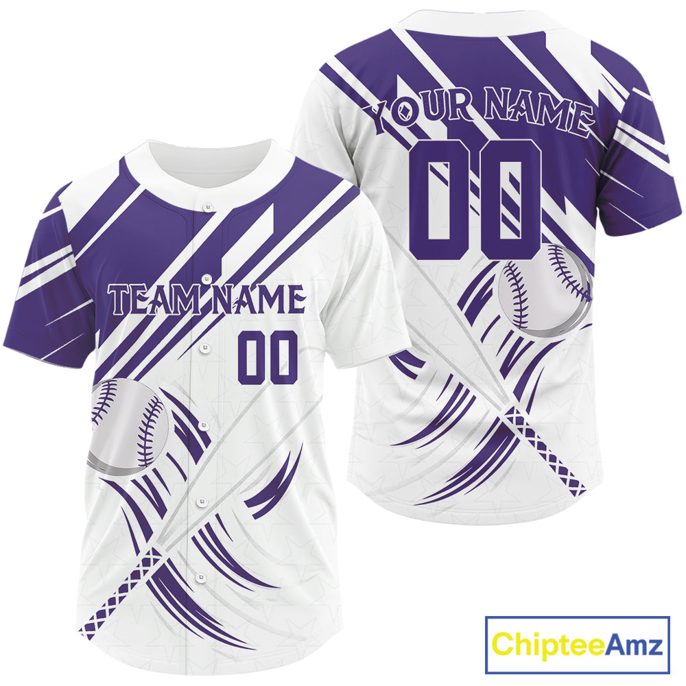 Custom Baseball Jersey For Men Personalized Purple Baseball, Baseball Shirt For Newborn NYN1131