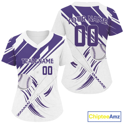Custom Baseball Jersey For Women Personalized Purple Baseball, Baseball Shirt For Newborn NYN1131