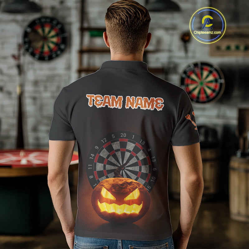 Custom Halloween Darts Shirt For Men Personalized Pumpkin Skull Halloween Darts Jerseys NYN1229