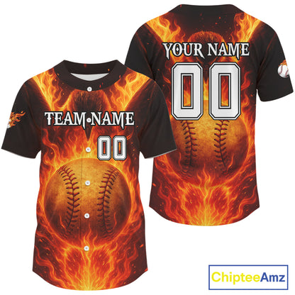 Men's Baseball Jersey Custom Flame Eagle Baseball Jersey For Newborns, Baseball Team Shirt NYN1260