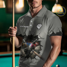 Load image into Gallery viewer, Funny Tornado Grey Billiard Ball Shirt For Men Personalized Thunder 8 Ball Pool Team Jersey NYN2985