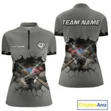 Load image into Gallery viewer, Funny Tornado Grey Billiard Ball Shirt For Women Personalized Thunder 8 Ball Pool Team Jersey NYN2985
