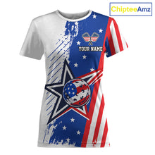 Load image into Gallery viewer, Red White Blue 250th Anniversary Pickleball Shirt For Women Patriotic USA Pickleball Jersey