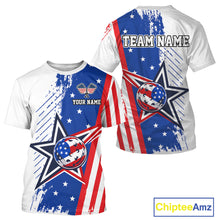Load image into Gallery viewer, Red White Blue 250th Anniversary Pickleball Shirt For Men Patriotic USA Pickleball Jersey
