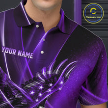 Load image into Gallery viewer, Purple Galaxy Eagle Bowling Shirt For Men Custom Polo Quarter-Zip Bowling Team Jersey NYN3681