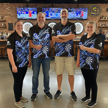 Load image into Gallery viewer, Personalized Blue Skeleton Thunder Lightning Women Dart Polo Shirts Skull Dart Jerseys NYN2120
