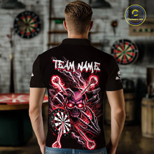 Load image into Gallery viewer, Personalized Red Skeleton Thunder Lightning Men Dart Polo Shirts Skull Dart Jerseys NYN2121