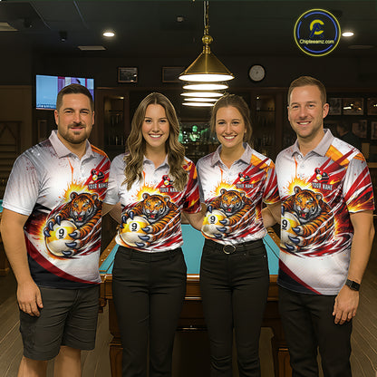Red Thunders Tiger Claws Pool 8 Ball Billiard Shirt For Men Personalized Billiard Team Jerseys NYN2631