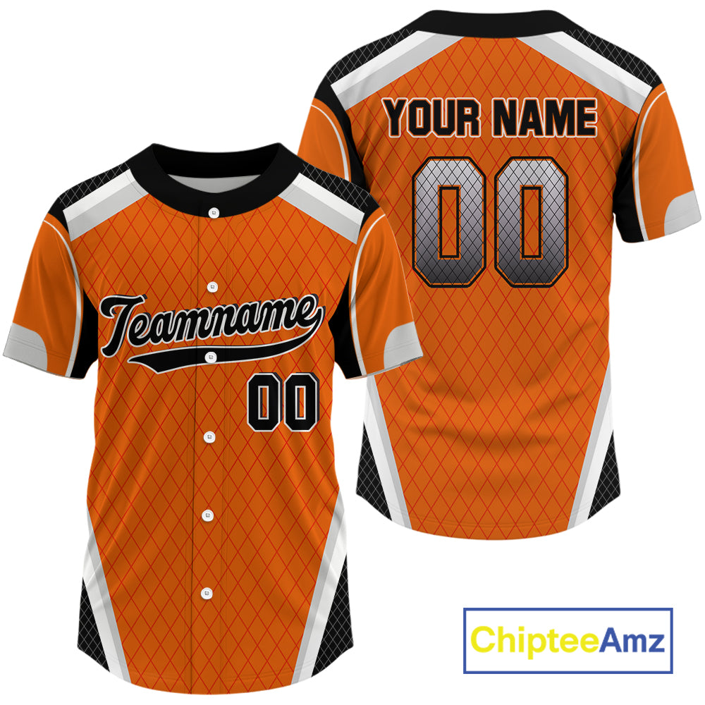 Personalized Black And Orange Baseball Ball Shirt For Men Baseball Jerseys Gifts NYN1597