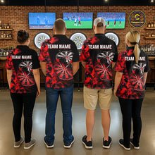 Load image into Gallery viewer, Personalized Camouflage Cracked Black And Red Dartboard Men Polo &amp; 1/4-Zip Shirts Dart Team Jerseys NYN2809