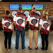 Load image into Gallery viewer, Personalized Red And White Splatter Dartboard Camouflage Darts Shirts For Men Dart Team Jerseys NYN2823
