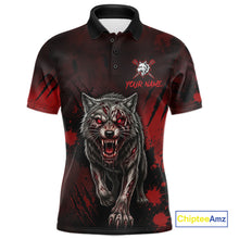 Load image into Gallery viewer, Black And Red Claws Wolfs Darts Shirt For Men Custom Thunder Lightning Team Darts Jersey NYN3039