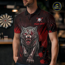 Load image into Gallery viewer, Black And Red Claws Wolfs Darts Shirt For Men Custom Thunder Lightning Team Darts Jersey NYN3039