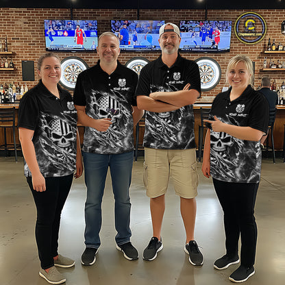 White Smokes Torn Dart Shirt Custom US Flag Skull Darts Team Outfits For Men, Darts Gifts NYN4073