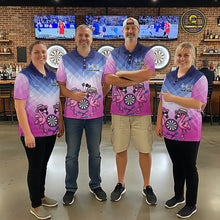 Load image into Gallery viewer, Custom Funny Pink Couple Flamingo Custom Dart Polo Shirts For Women Dart Team Jerseys NYN2187