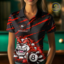 Load image into Gallery viewer, Red Splatter Ball 8 Billiard Jerseys For Women Custom Funny Bulldog Billiard Team Jersey NYN2828