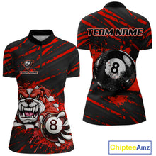 Load image into Gallery viewer, Red Splatter Ball 8 Billiard Jerseys For Women Custom Funny Bulldog Billiard Team Jersey NYN2828
