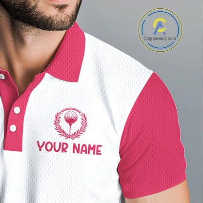 Mens Flamingo Tropical Polo Golf Shirts Custom Pink And White Ball Golf Attire For Golfers NYN3061