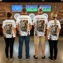 Load image into Gallery viewer, Yellow And White Grunge Tiger Dartboard Custom Men Darts Polo League Shirts Dart Jerseys NYN2839