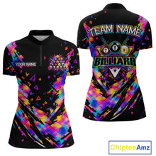 Load image into Gallery viewer, Personalized Colorful Paint Billiard Ball Shirt For Women Custom Billiard Pool Team Jersey NYN3225