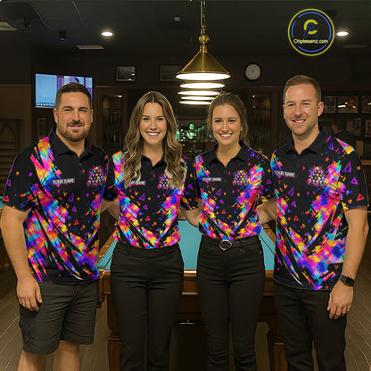 Personalized Colorful Paint Billiard Ball Shirt For Women Custom Billiard Pool Team Jersey NYN3225