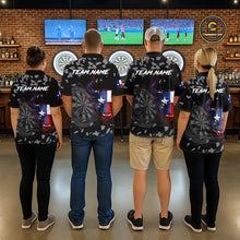 Load image into Gallery viewer, Texas Flag Bull &amp; Dartboard Custom Grunge Women Darts Polo Shirt Patriotic Darts Team Jersey NYN2716