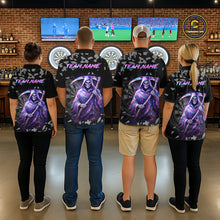 Load image into Gallery viewer, Holographic Grim Reaper Smoke Dartboard Custom Women 1/4-Zip Shirt Dart Team Jersey NYN2720