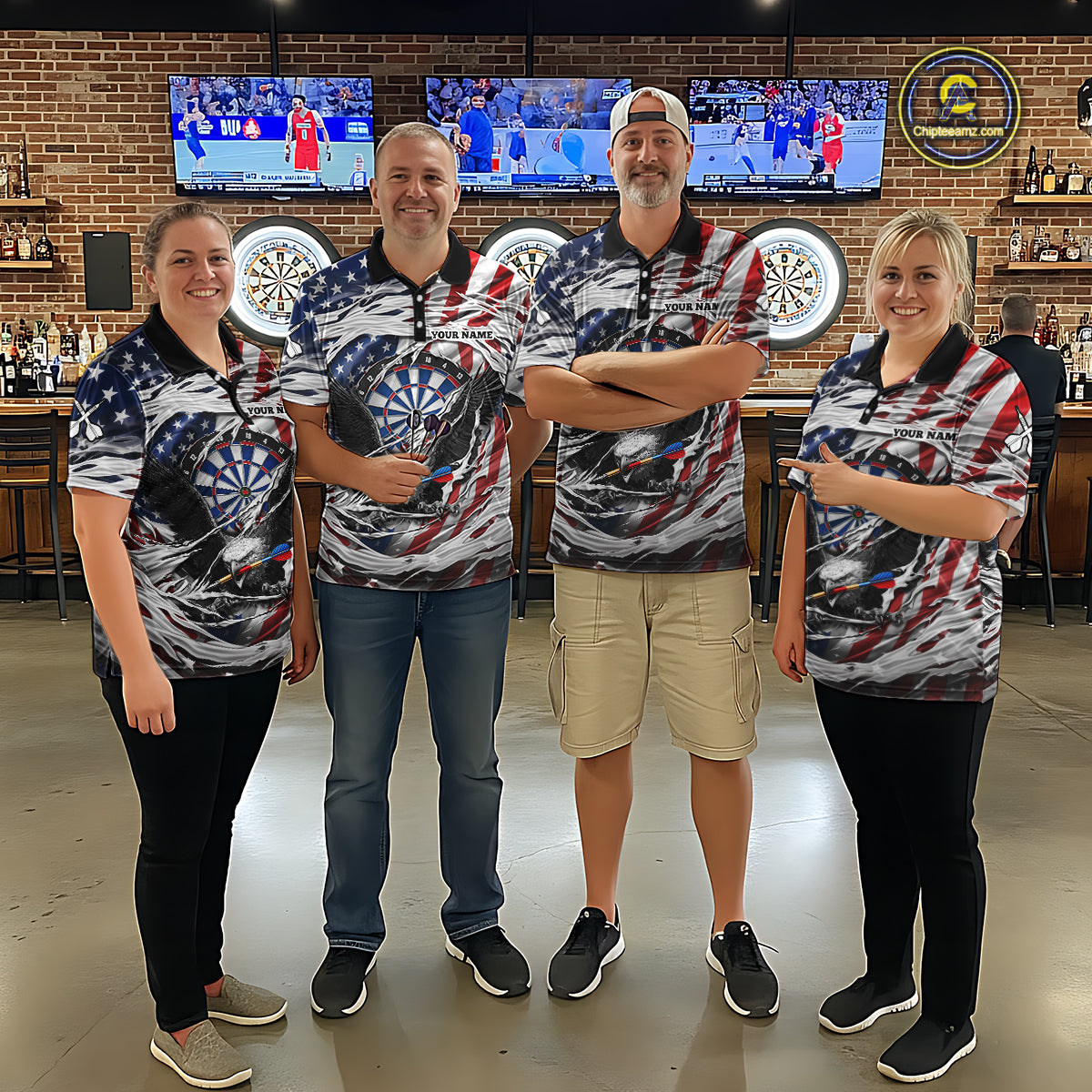 Eagle Plays Dart Arrow Freedom Patriotic Darts Polo Shirt Personalized US Flag Men Dart Jerseys NYN2519