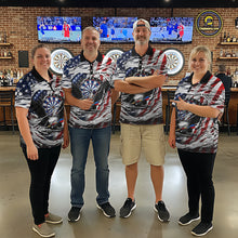Load image into Gallery viewer, Eagle Plays Dart Arrow Freedom Patriotic Darts Quarter-zip Shirt Personalized US Flag Men Dart Jerseys NYN2519