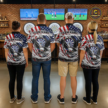 Load image into Gallery viewer, Eagle Plays Dart Arrow Freedom Patriotic Darts Quarter-zip Shirt Personalized US Flag Men Dart Jerseys NYN2519