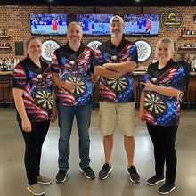 Load image into Gallery viewer, Eagle Dartboard US Flag Freedom Darts Polo Shirt Personalized Patriotic Men Dart Jerseys NYN2527