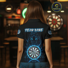 Load image into Gallery viewer, Custom Lightning Blue Dartboard Horror Panther Dart Women Polo Jerseys Outfits Dart Shirts NYN1733