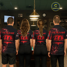 Load image into Gallery viewer, Red Smokes American Flag 8 Ball Billiard Pool Shirt For Men Custom Billiard Skeleton Team Appeal NYN3287