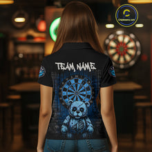 Load image into Gallery viewer, Black And Blue Dripping Creepy Bear Grunge Custom Polo Dart Shirt For Women Dart Jerseys NYN2022