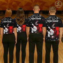 Load image into Gallery viewer, Funny Bull Grunge Red Bowling Polo &amp; 1/4 Zip Shirts For Women Custom Outftis Team Bowling Jerseys NYN3129