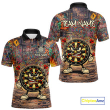 Load image into Gallery viewer, Funny Dartboard Smoking Men Darts Team Shirt Personalized Graffiti Dart Polo Jerseys NYN2554