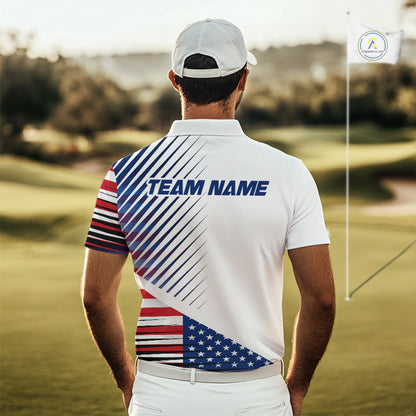 Patriotic Mens Golf Shirts Golf Clothing Custom American Flag Polo Shirt, Gifts For The Golfer NYN2932