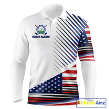 Load image into Gallery viewer, Patriotic Mens Golf Shirts Golf Clothing Custom American Flag Polo Shirt, Gifts For The Golfer NYN2932