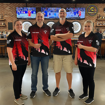 Personalized Wolf-Head Dart Arrows Red Dart Polo Shirt For Women Dart Team Jerseys NYN2284