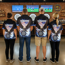 Load image into Gallery viewer, US Flag Smoke Eagle Lightning Dartboard Men Darts Shirt Personalized Patriotic Dart Quarter-Zip Jerseys NYN2575