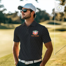 Load image into Gallery viewer, Tropical Black Golf Ball Polo Golf Shirts For Men Custom Splatter Golf Team Attire For Golfers NYN3153