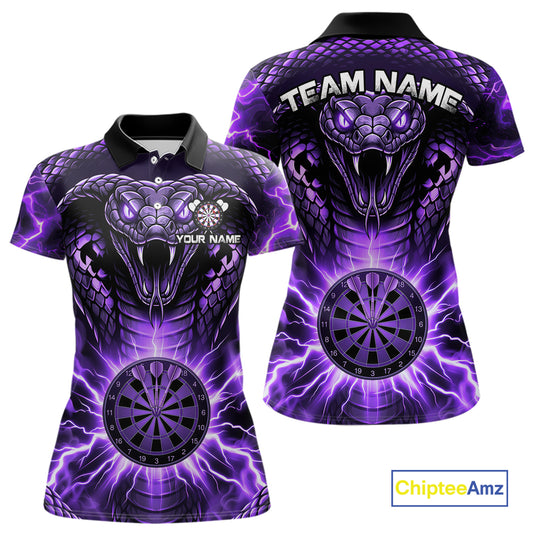 Thunder lightning purple cobra snake dart shirt for women custom darts jersey