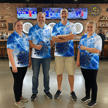 Load image into Gallery viewer, Personalised Blue And White Smokes Men Dart Shirts Custom Thunder Darts Team Shirt For Players NYN3365