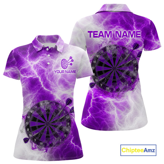 Personalized purple and white smoke dart shirt for women thunder darts jersey
