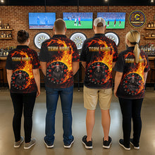 Load image into Gallery viewer, Grim Reaper Red Flaming Dartboard Men Darts Polo Shirt Personalized Grunge Darts Team Jerseys NYN2600
