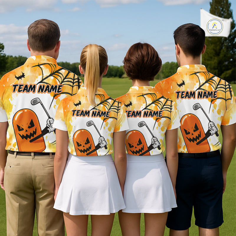 Funny Spooky Ice Cream golf team polo, Halloween party, family golf outing, dessert lovers, ice cream symbolizes happiness, nostalgia, fun, creativity