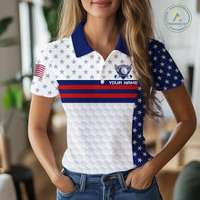 Load image into Gallery viewer, American Flag 250Th Anniversary Women Golf Polo Shirt Custom Golf Team Patriotic Golf Tops NYN3384