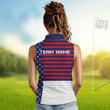 Load image into Gallery viewer, American Flag 250Th Anniversary Women Golf Sleeveless Polo Shirt Custom Golf Team Patriotic Golf Tops NYN3384