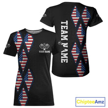 Load image into Gallery viewer, Custom USA Flag Pickleball Ball Jerseys For Women  Patriotic Pickleball Paddle League Shirts NYN2133