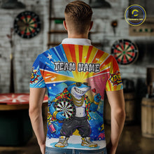 Load image into Gallery viewer, Funny Rich Cool Shark Hold Dartboard Men Darts Polo Shirt Custom Pop Art Dart League Shirt NYN2646